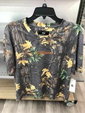 NEW RETROFIT Camo Boxy Tee Shirt Gray Camo Medium Men's UNISEX